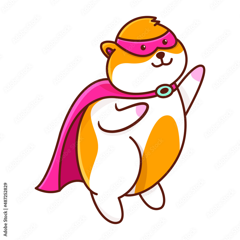 Fototapeta premium Flying Hamster Illustration