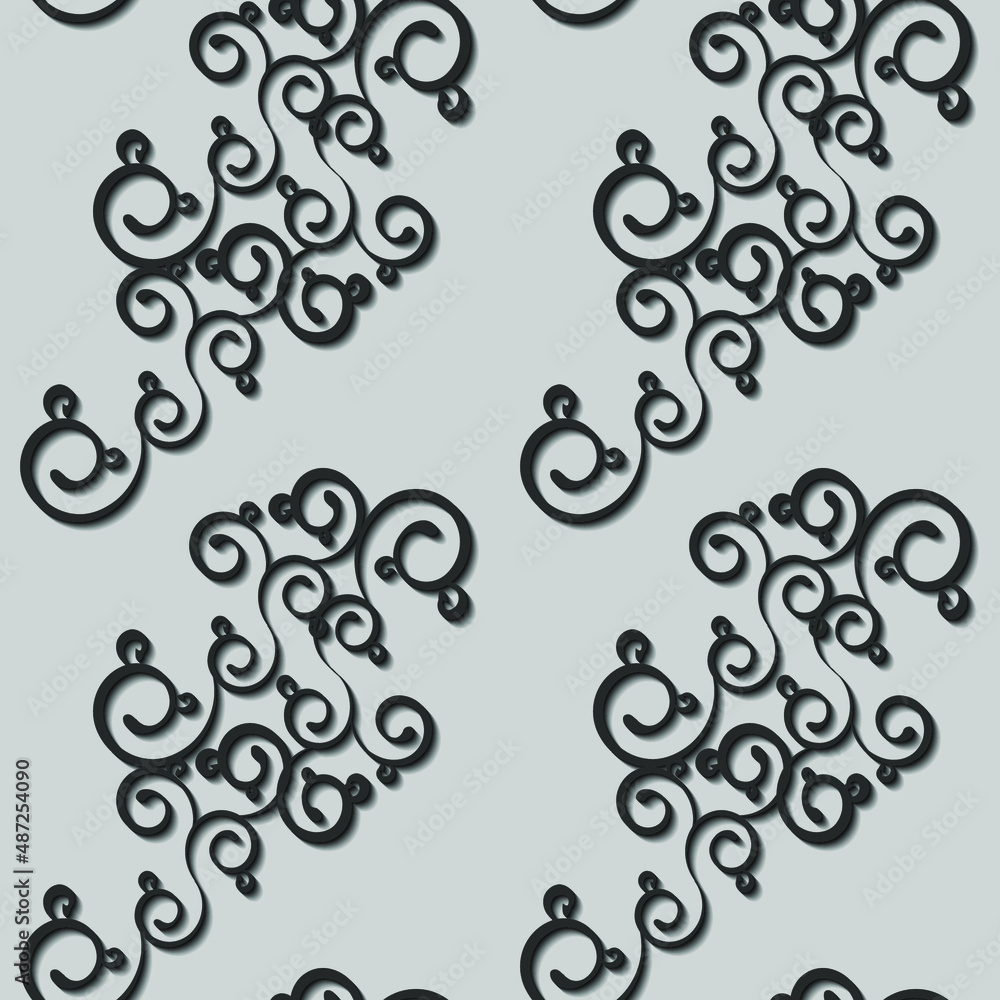 Patterns with a shadow on a gray background, seamless pattern, texture for fashion design, wallpaper, fabric, linens and tiles. vector illustration Patterns with a shadow on a gray background, seamless pattern, texture for fashion design, wallpaper, fabric, linens and tiles. vector illustration