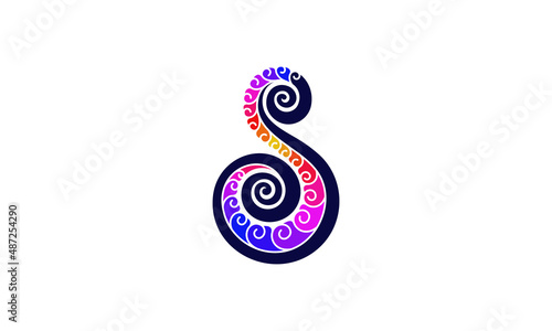 vector graphic illustration logo design for abstract combination monogram and pictogram letter S with gradient colorful and unique style