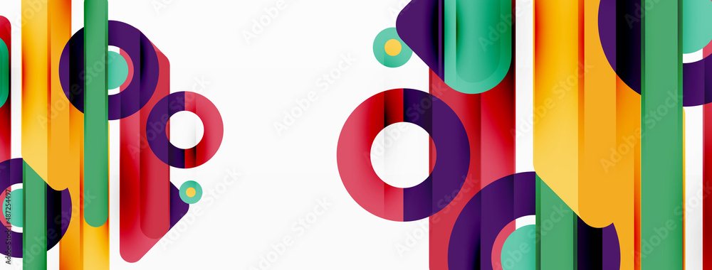 Creative geometric wallpaper. Minimal lines and circles background Creative geometric wallpaper. Minimal lines and circles background