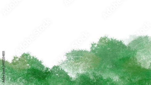 日本の里山の風景のような手書き背景素材