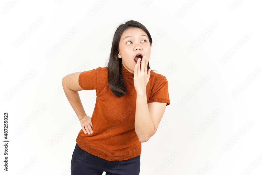 WOW and Shocked Face Expression Of Beautiful Asian Woman Isolated On White Background WOW and Shocked Face Expression Of Beautiful Asian Woman Isolated On White Background