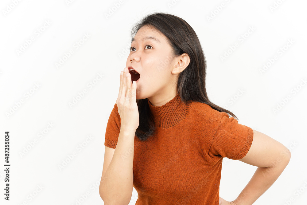 WOW and Shocked Face Expression Of Beautiful Asian Woman Isolated On White Background WOW and Shocked Face Expression Of Beautiful Asian Woman Isolated On White Background