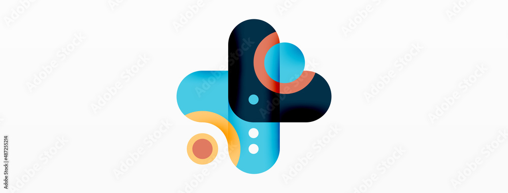 Creative geometric wallpaper. Minimal bubble arrow and circle abstract background. Techno business template for wallpaper, banner, background or landing Creative geometric wallpaper. Minimal bubble arrow and circle abstract background. Techno business template for wallpaper, banner, background or landing