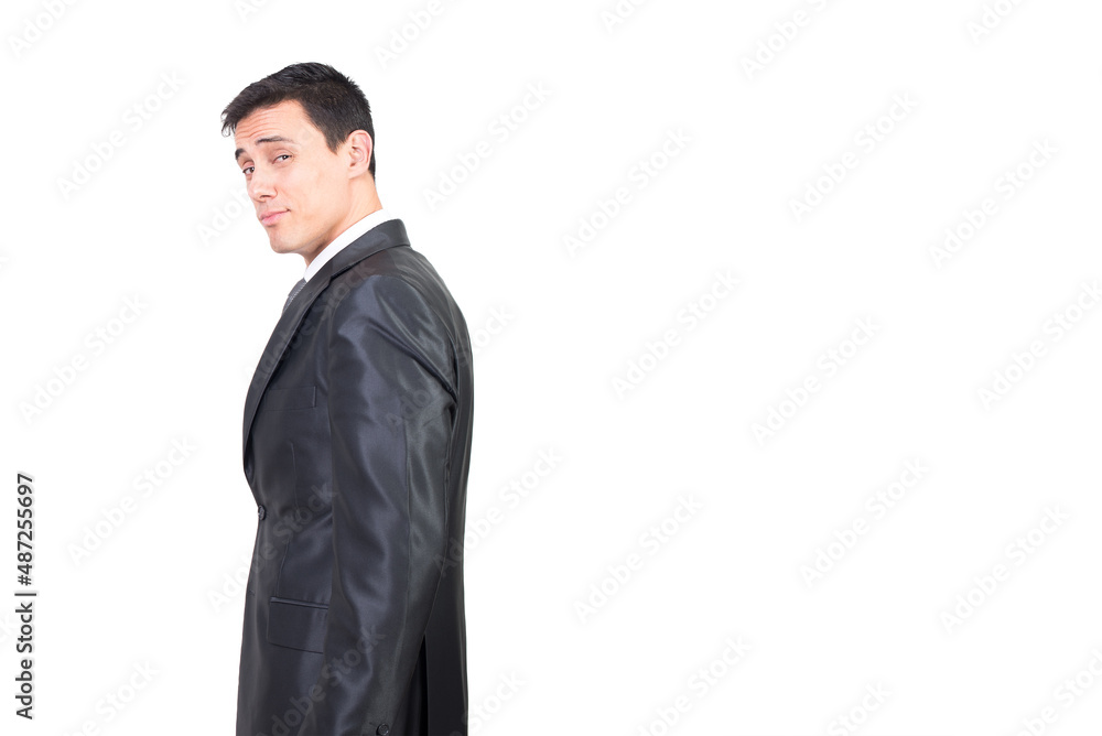 Seductive man in formal suit looking at camera Seductive man in formal suit looking at camera