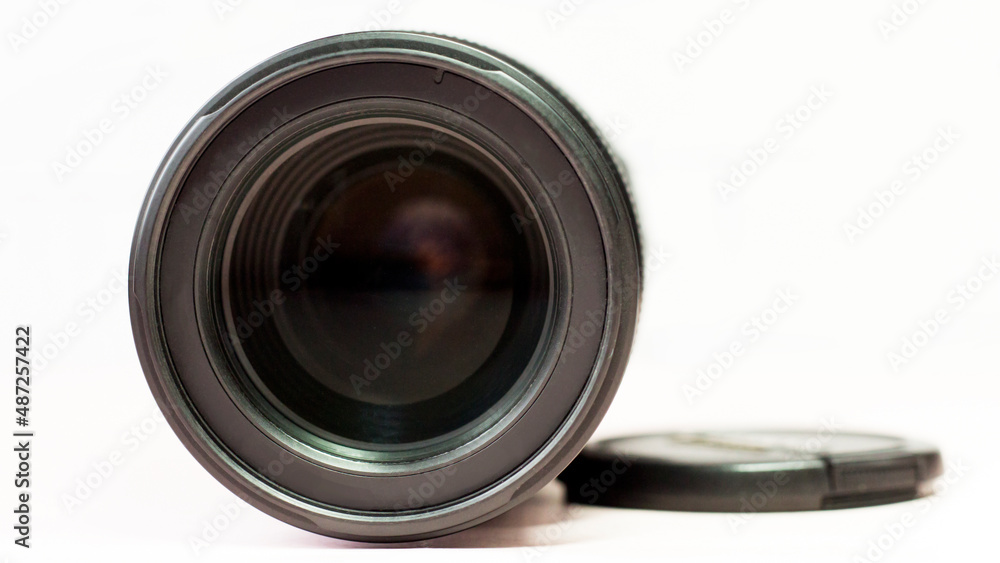 Camera lens on a white background