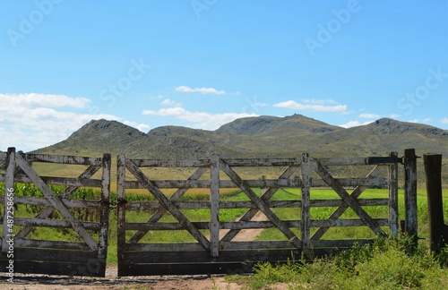 Hills behind a gate in Buenos Aires Province, Argentina