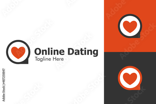Illustration Vector Graphic of Online Dating Logo. Perfect to use for Technology Company
