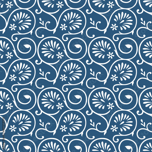 Seamless swirly vector floral pattern design