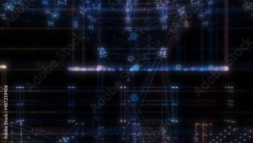 Abstract technology particles mesh background