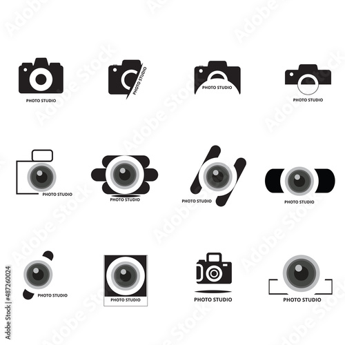 SET Logo for photography studio Free Vector