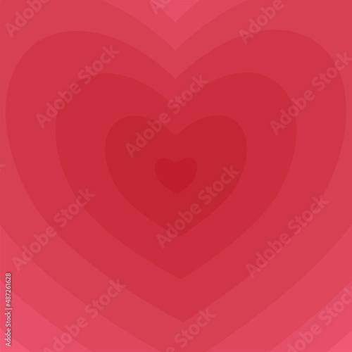 Red heart on a pink background.Layered paper.Greeting card of Valentines day.Love and wedding concept.Texture or wallpaper.Flat design.Cartoon vector illustration.Template or banner.