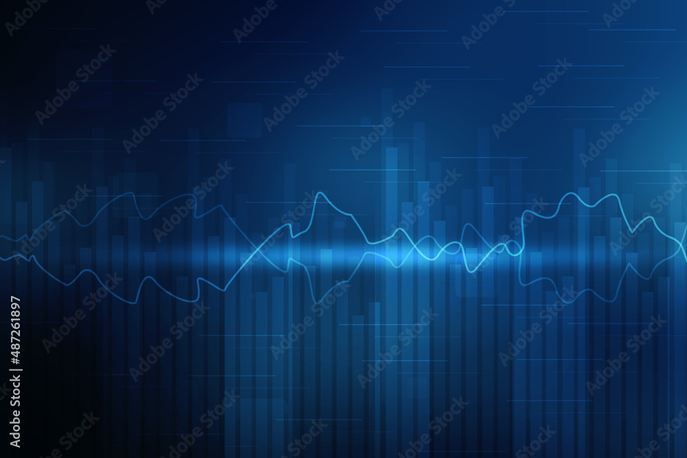 Naklejka premium 2d rendering Stock market online business concept. business Graph