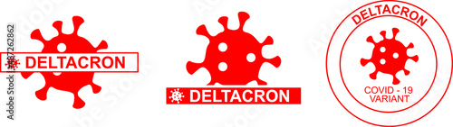 Vector illustration of Deltacron variant of covid-19 icon set
