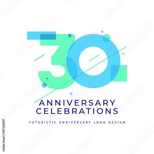 30 years anniversary celebrations logo design template