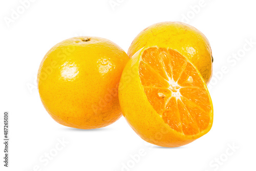 Ripe orange isolated on white background  Clipping Path