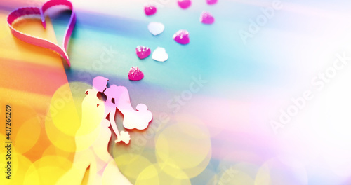 Abstract background with heart symbol. Heart shape on the background. Valentine's Day. Love.