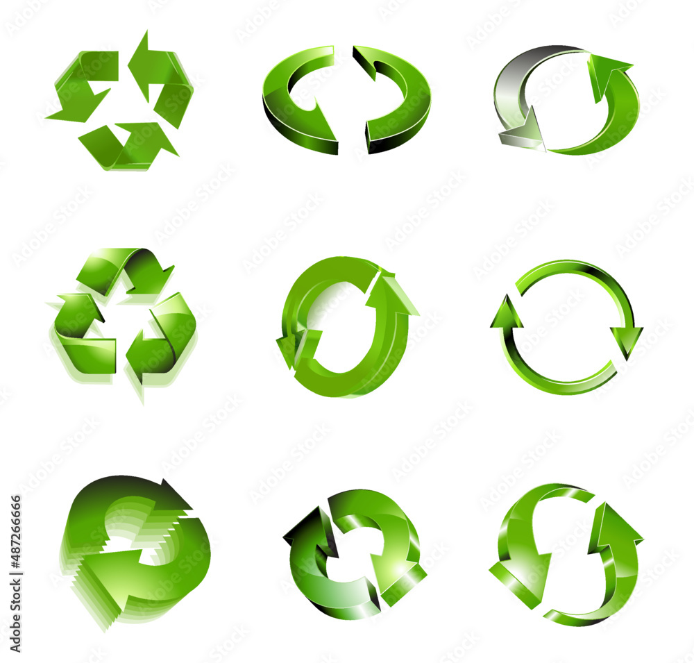Recycle Circular Arrows Icon Set Recycle Circular Arrows Icon Set