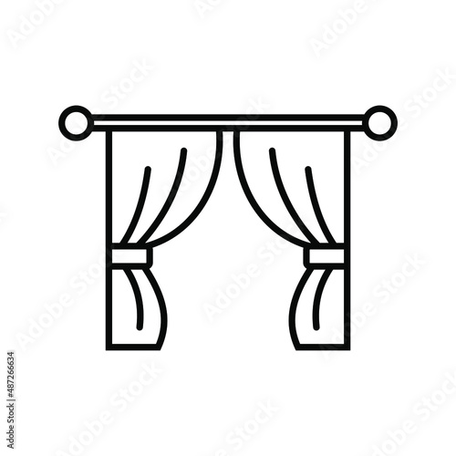 curtain outline style icon