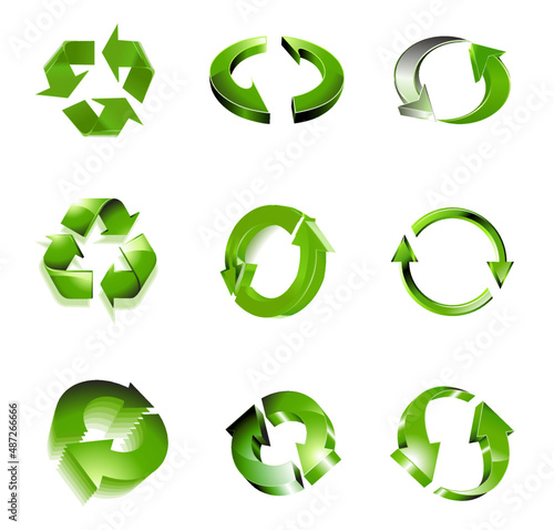Recycle Circular Arrows Icon Set