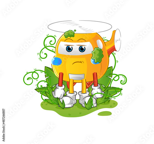 helicopter waiting too long mascot. cartoon vector