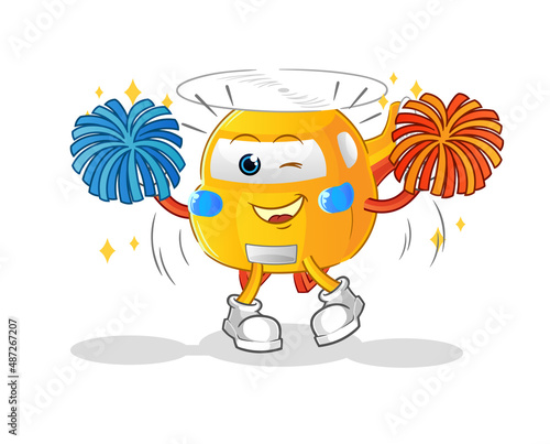 helicopter cheerleader cartoon. cartoon mascot vector