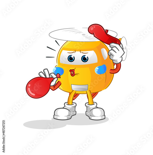 helicopter pantomime blowing balloon. cartoon mascot vector