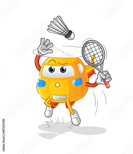 helicopter smash at badminton cartoon. cartoon mascot vector