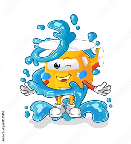 helicopter fresh with water mascot. cartoon vector