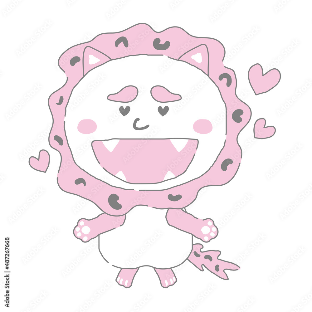 嬉しい顔の沖縄のシーサー シンプルカラー イラスト素材 嬉しい顔の沖縄のシーサー シンプルカラー イラスト素材