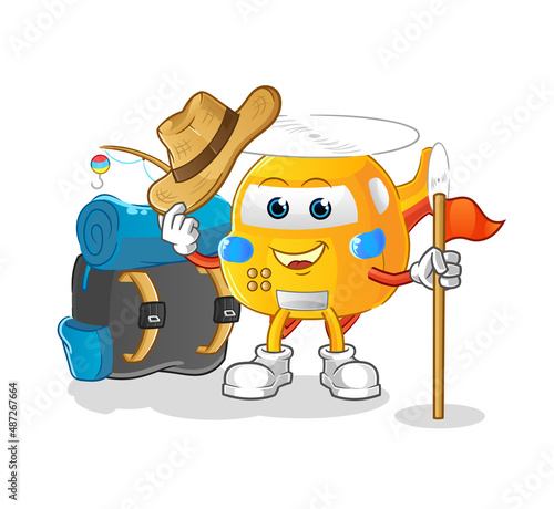 helicopter scout vector. cartoon character