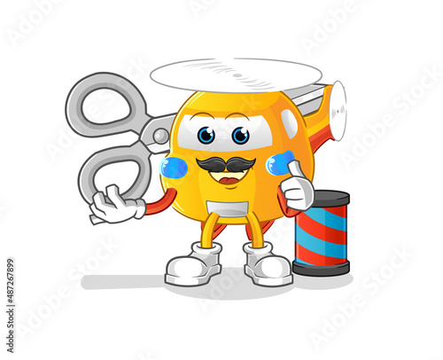 helicopter barber cartoon. cartoon mascot vector