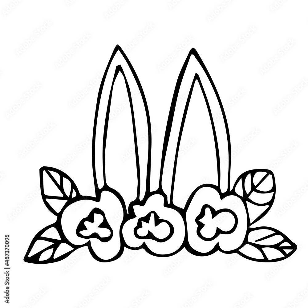 Bunny ears and a wreath on the head, vector templates for children s holiday Bunny ears and a wreath on the head, vector templates for children s holiday