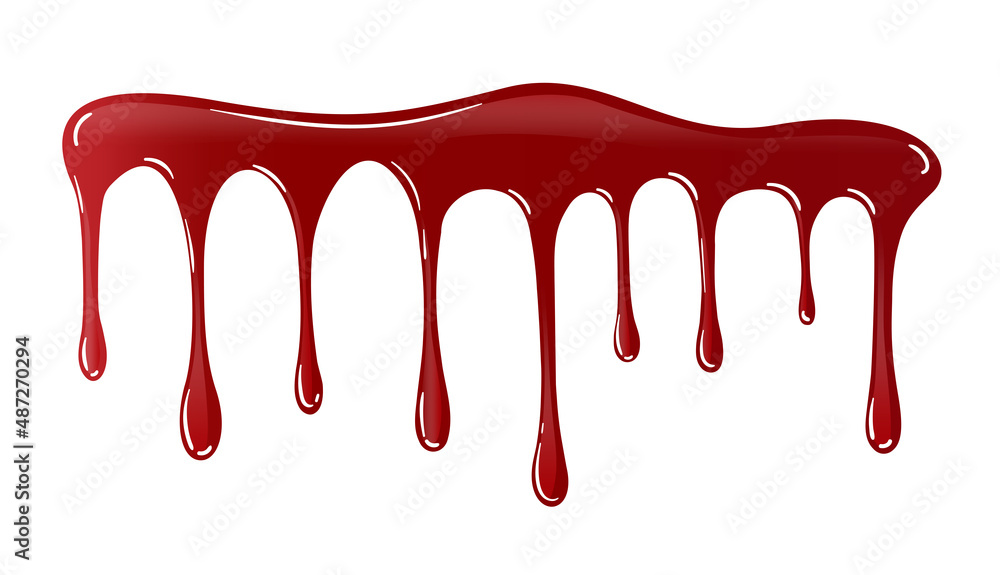 A drop of blood on a white background. Red splash stain, horrible stain. red smudges. Liquid paint vector illustration A drop of blood on a white background. Red splash stain, horrible stain. red smudges. Liquid paint vector illustration