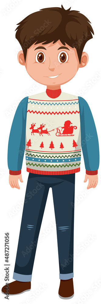 A boy wearing winter christmas outfits A boy wearing winter christmas outfits