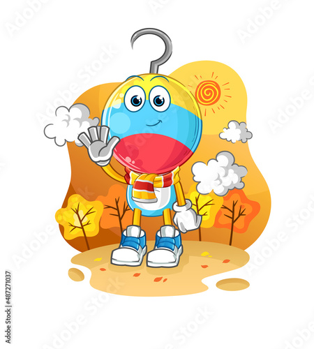 fishing bait head cartoon in the autumn. cartoon mascot vector