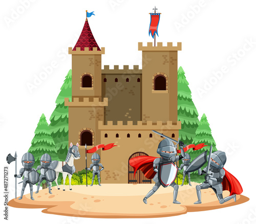 Isolated Medieval army camp landscape