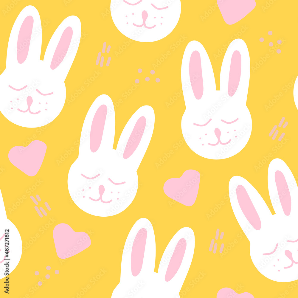 easter bunny seamless pattern hand drawn. vector, minimalism. textiles, wallpaper, wrapping paper. cute baby print in trendy colors 2022. easter bunny seamless pattern hand drawn. vector, minimalism. textiles, wallpaper, wrapping paper. cute baby print in trendy colors 2022.
