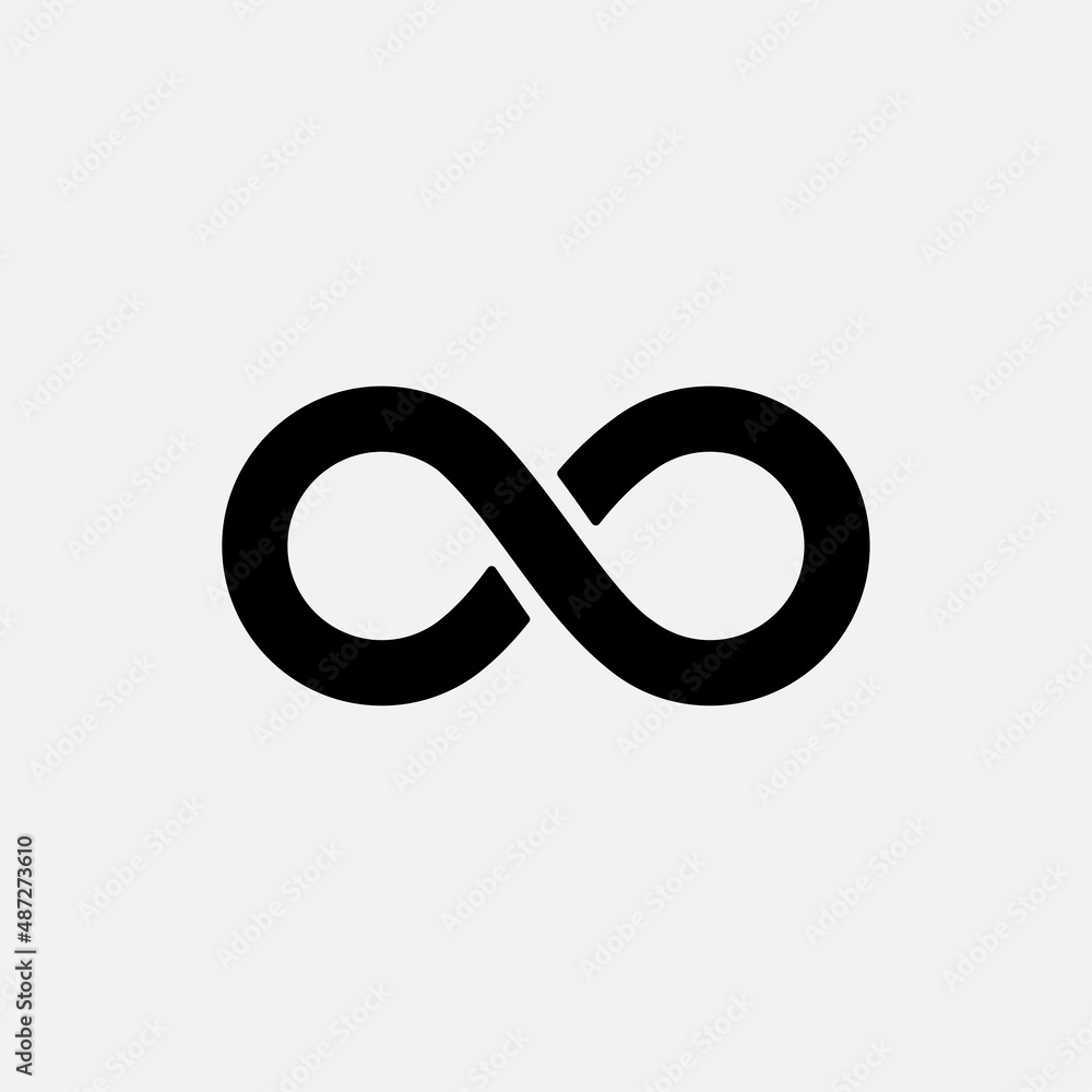 Infinity icon isolated flat design vector illustration. Infinity icon isolated flat design vector illustration.