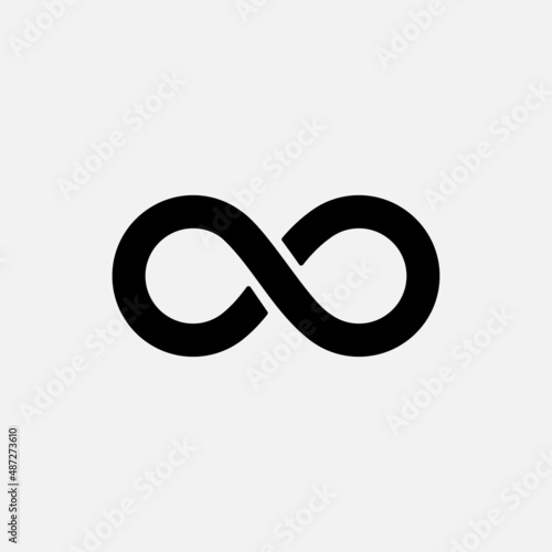 Infinity icon isolated flat design vector illustration.