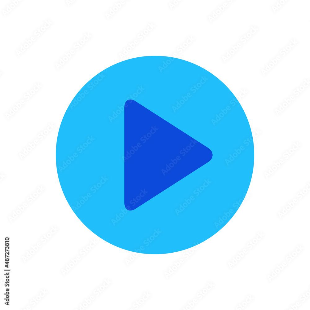 Play video icon vector graphic illustration in blue Play video icon vector graphic illustration in blue