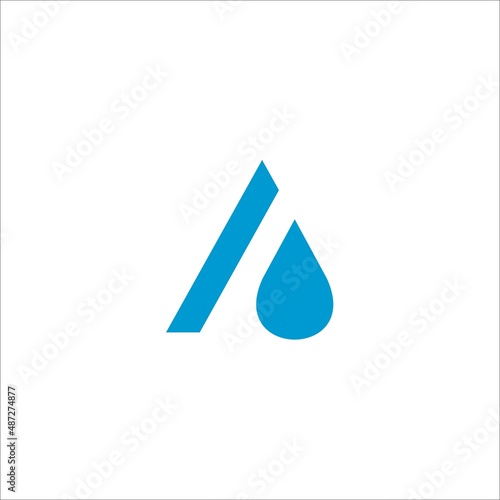 Letter A and Drop Logo. water or oil template design.