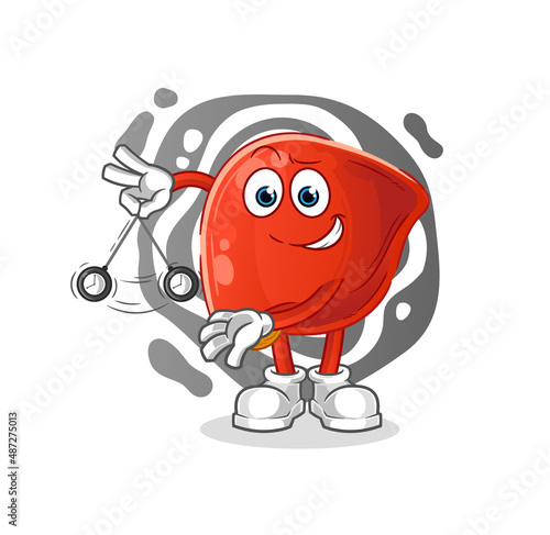 liver hypnotizing cartoon. cartoon mascot vector