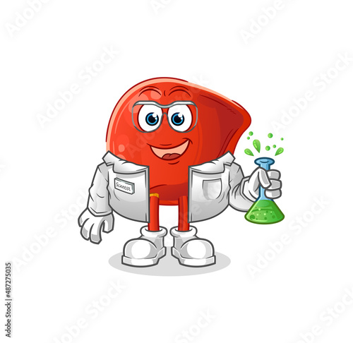liver scientist character. cartoon mascot vector