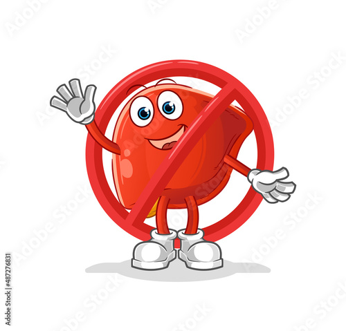 say no to liver mascot. cartoon vector
