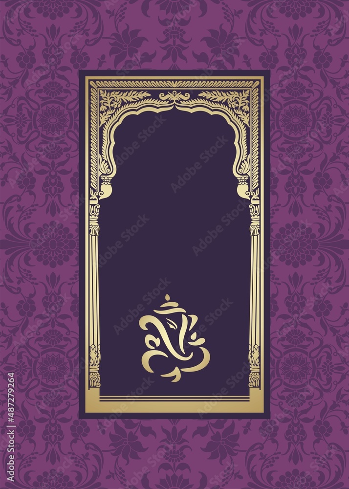 Ganesha, wedding card, royal Rajasthan, India Ganesha, wedding card, royal Rajasthan, India