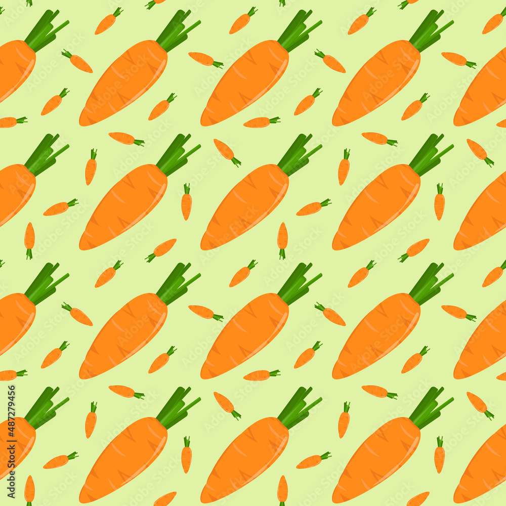 vector pattern with carrots on a light green background vector pattern with carrots on a light green background