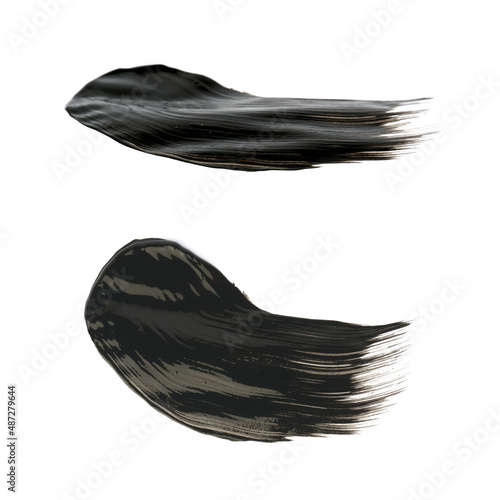 strokes of black paint isolated on white