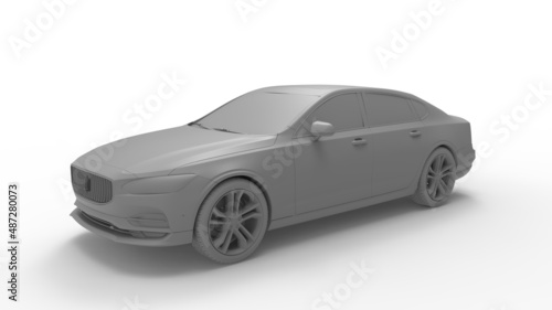 3D rendering of a passenger car sedan. Consumer transportation vehicle isolated, computer generated concept model. © Sepia100