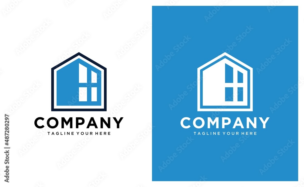 Vector of window icon. Business icon for the company. Logo for house / Industry . Abstract symbol of window. Illustration. on a blue and white background. Vector of window icon. Business icon for the company. Logo for house / Industry . Abstract symbol of window. Illustration. on a blue and white background.